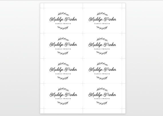 Blank place card template free download